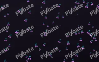 Neon Noir Cherries — dark purple, teal and black cute background