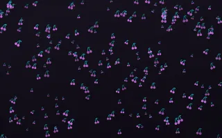 Neon Noir Cherries Dense — dark purple, teal and black cute background