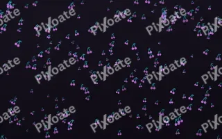 Neon Noir Cherries Dense — dark purple, teal and black cute background