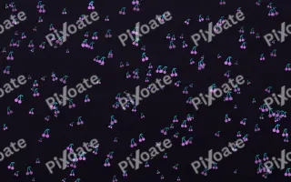 Neon Noir Cherries Dense III — dark purple, teal and black cute background, variation III