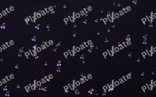 Neon Noir Cherries II — dark purple, teal and black cute background, variation II
