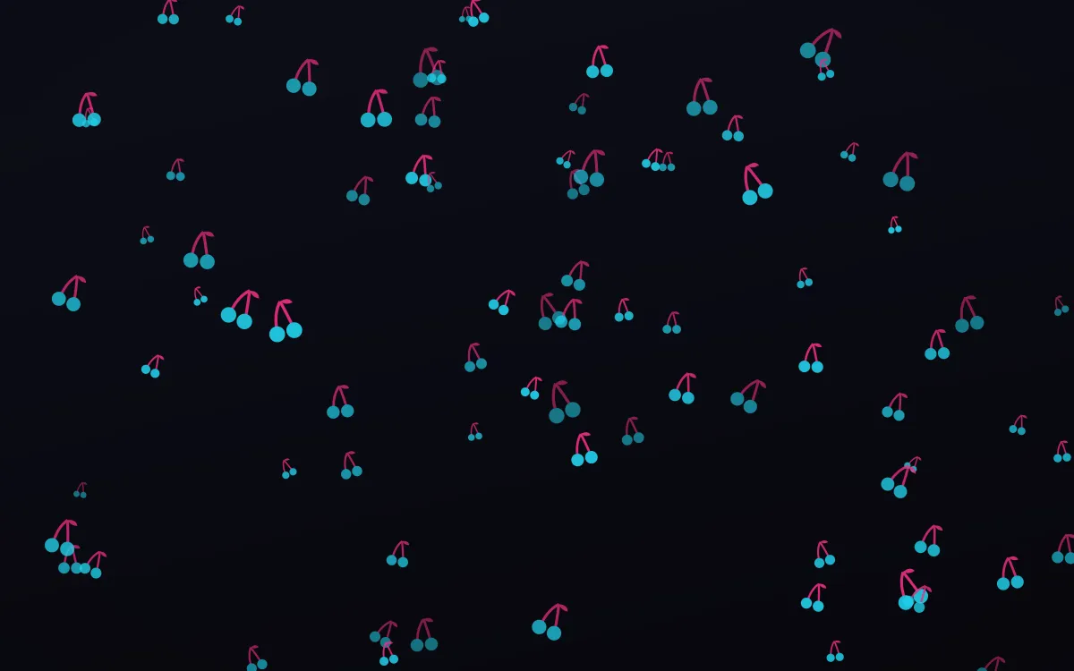 Neonline Cherries — dark teal, pink and black cute background
