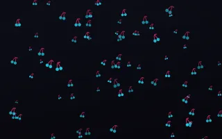 Neonline Cherries — dark teal, pink and black cute background