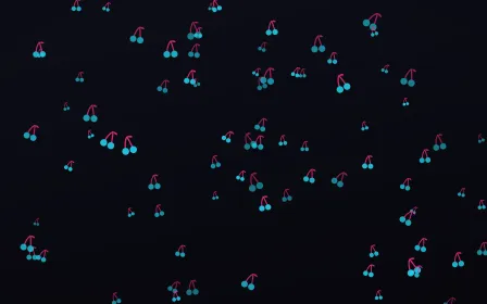 Neonline Cherries — dark teal, pink and black cute background