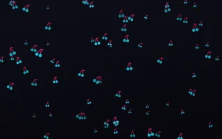 Neonline Cherries II — dark teal, pink and black cute background, variation II