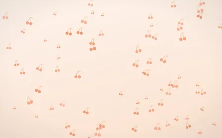 Peach Fuzz Cherries — light orange and white cute background