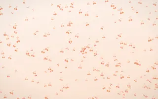Peach Fuzz Cherries Dense III — light orange and white cute background, variation III