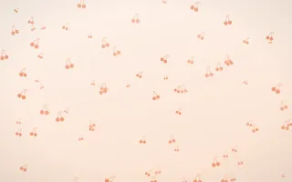 Peach Fuzz Cherries III — light orange and white cute background, variation III