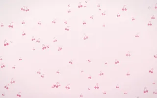 Rosewater Cherries III — light pink and white cute background, variation III