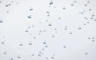 Slate Mist Cherries — light blue and white cute background