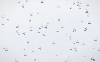 Slate Mist Cherries II — light blue and white cute background, variation II