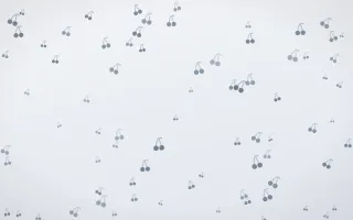 Slate Mist Cherries III — light blue and white cute background, variation III