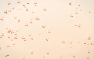 Sunset Pop Cherries II — light orange and beige cute background, variation II