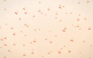 Sunset Pop Cherries III — light orange and beige cute background, variation III
