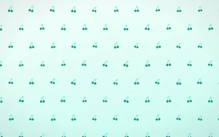 Teal Cherries — light teal and white cute background