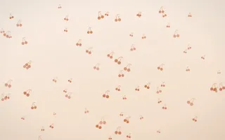 Terracotta Cherries II — light orange and beige cute background, variation II