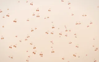 Terracotta Cherries III — light orange and beige cute background, variation III