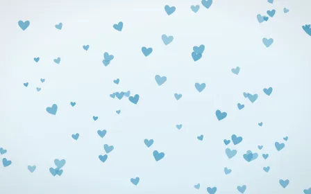 Arctic Frost Hearts — light blue and white cute background