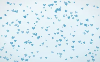 Arctic Frost Hearts Dense II — light blue and white cute background, variation II