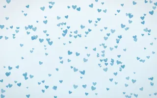 Arctic Frost Hearts Dense III — light blue and white cute background, variation III