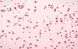 Cherry Soda Hearts Dense II — light red and white cute background, variation II