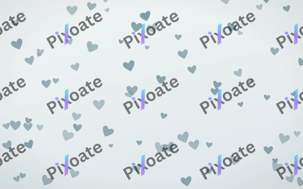 Coastal Fog Hearts — light blue and white cute background