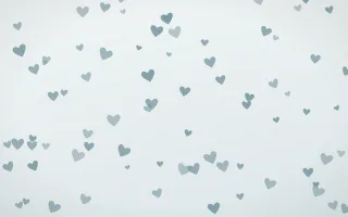 Coastal Fog Hearts — light blue and white cute background