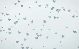 Coastal Fog Hearts II — light blue and white cute background, variation II