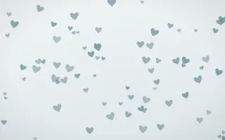 Coastal Fog Hearts III — light blue and white cute background, variation III