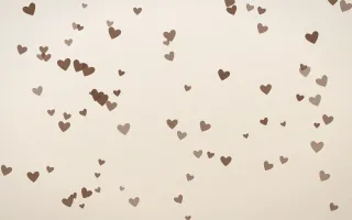 Espresso Hearts II — light brown, orange and beige cute background, variation II
