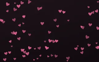 Flamingo Noir Hearts II — dark pink and black cute background, variation II