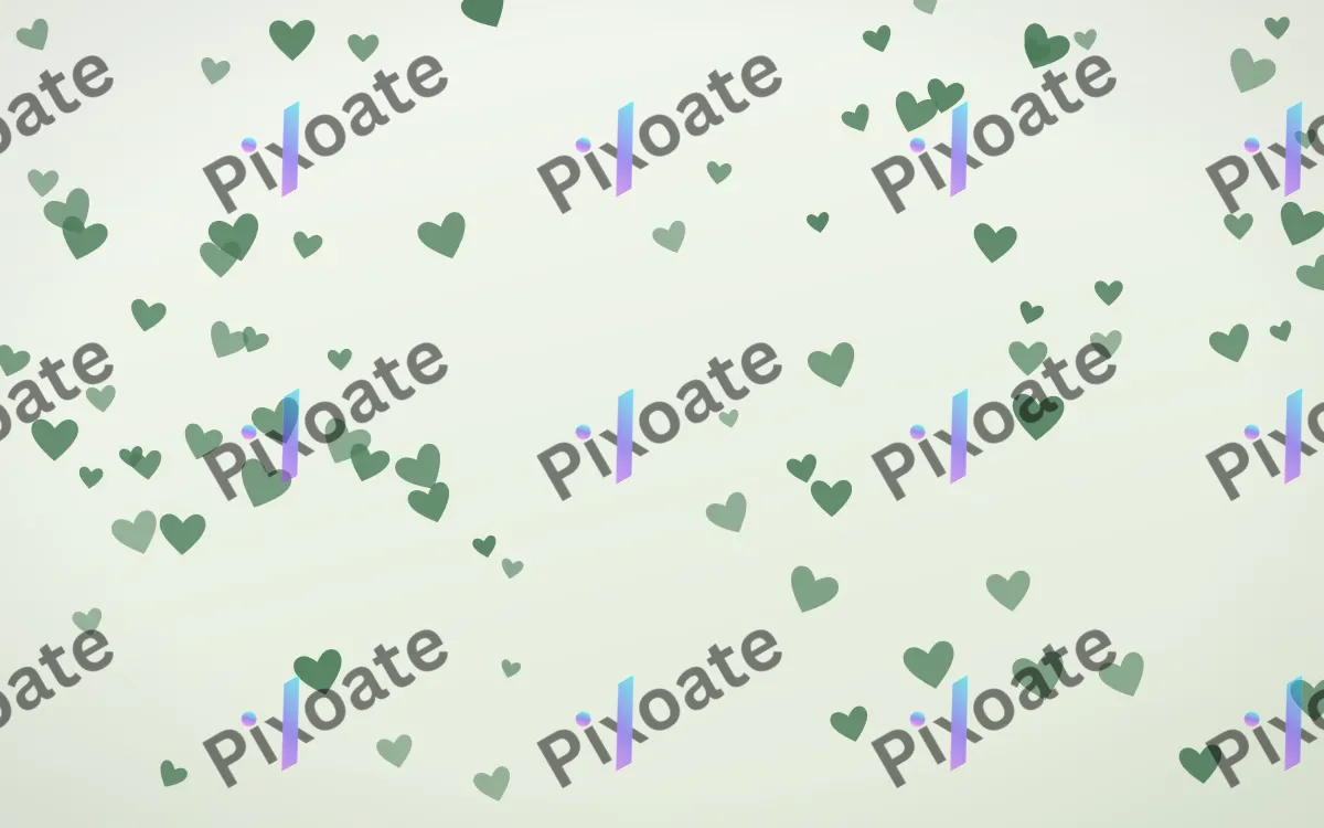 Forest Cream Hearts — light green and white cute background