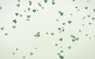 Forest Cream Hearts II — light green and white cute background, variation II
