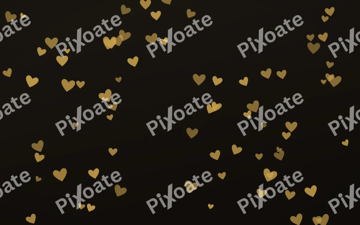 Golden Noir Hearts — dark gold, yellow and black cute background