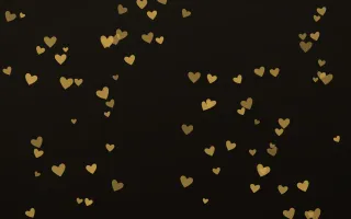 Golden Noir Hearts — dark gold, yellow and black cute background