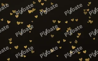 Golden Noir Hearts — dark gold, yellow and black cute background
