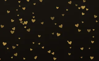 Golden Noir Hearts II — dark gold, yellow and black cute background, variation II