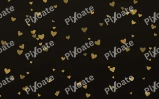 Golden Noir Hearts II — dark gold, yellow and black cute background, variation II
