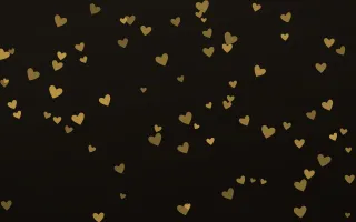 Golden Noir Hearts III — dark gold, yellow and black cute background, variation III