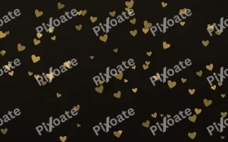 Golden Noir Hearts III — dark gold, yellow and black cute background, variation III