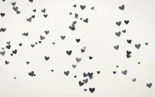 Inkline Hearts III — light grey and white cute background, variation III