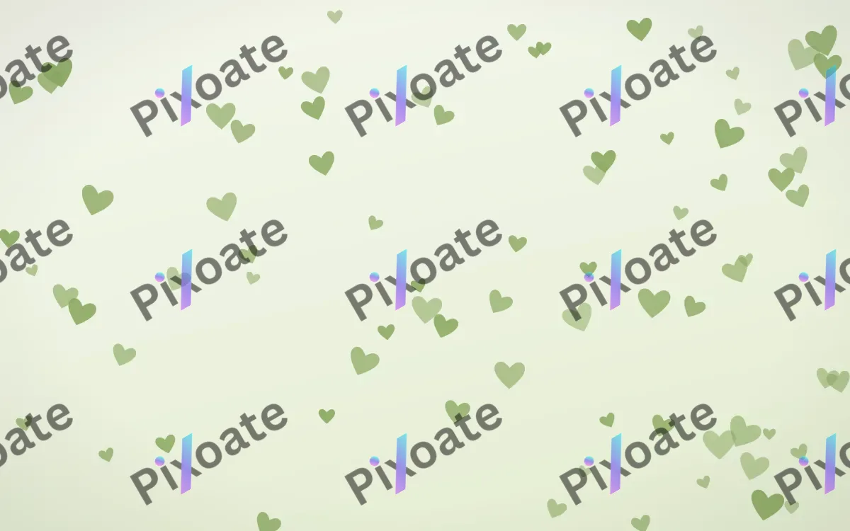 Matcha Latte Hearts — light green and white cute background