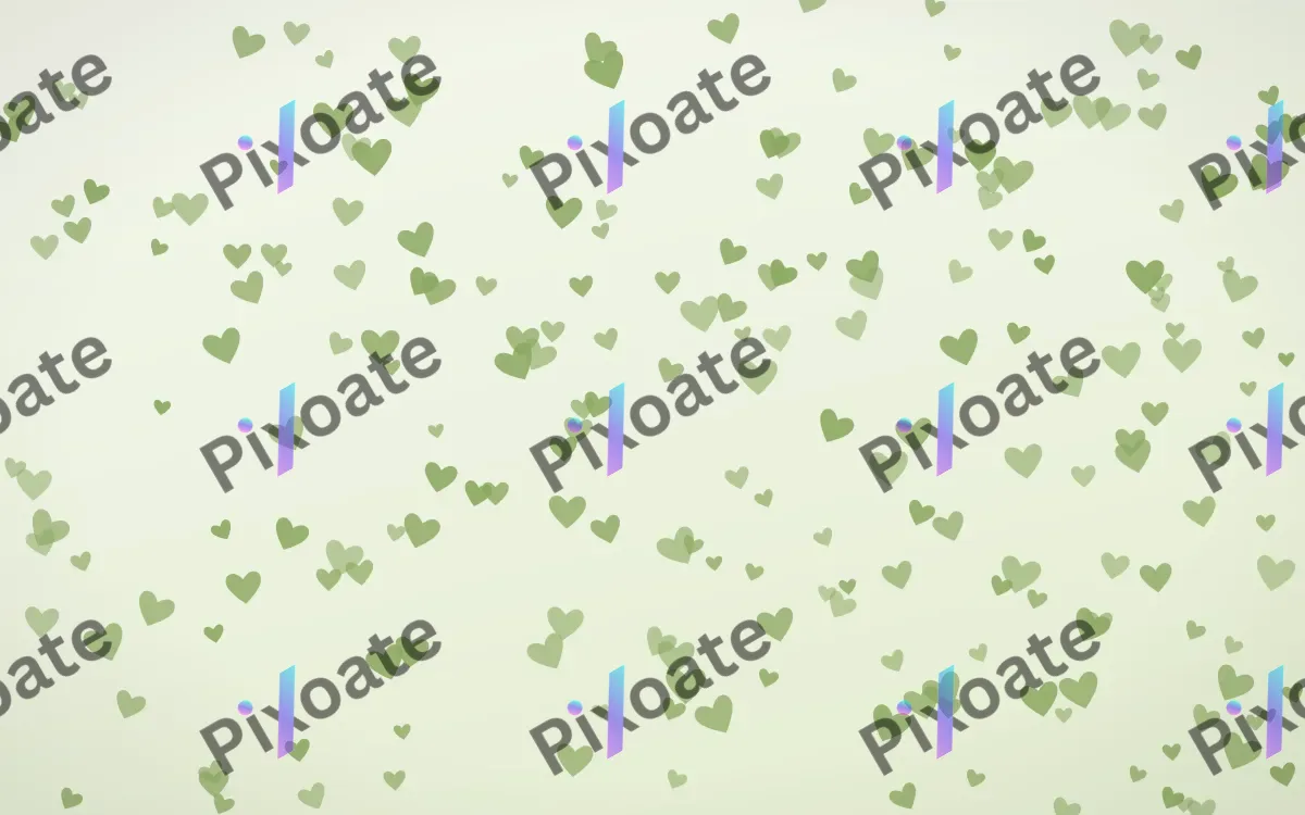 Matcha Latte Hearts Dense — light green and white cute background