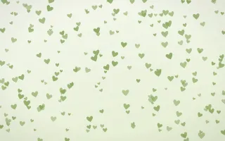 Matcha Latte Hearts Dense III — light green and white cute background, variation III