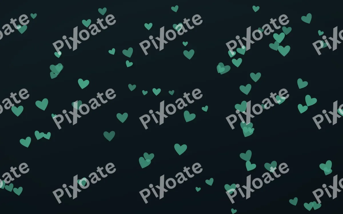 Midnight Garden Hearts — dark green and black cute background