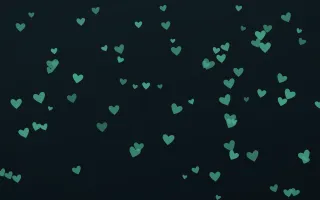 Midnight Garden Hearts — dark green and black cute background