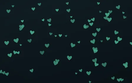 Midnight Garden Hearts — dark green and black cute background