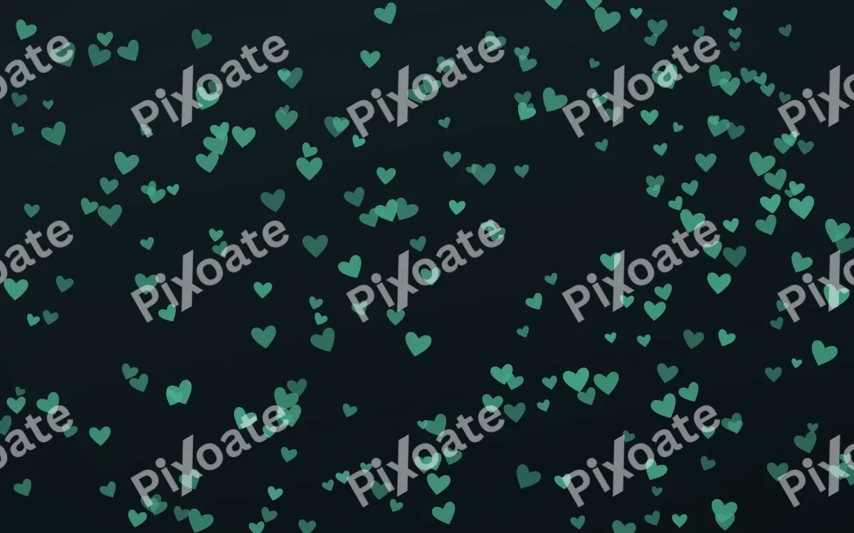 Midnight Garden Hearts Dense — dark green and black cute background