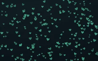 Midnight Garden Hearts Dense — dark green and black cute background