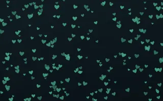 Midnight Garden Hearts Dense II — dark green and black cute background, variation II